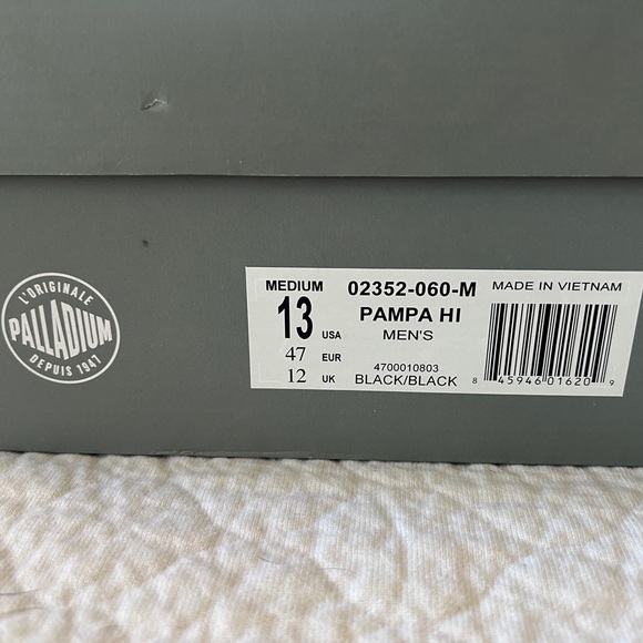 Palladium Pampa Hi Men\'s Black Canvas Boots Size 13 main image 6
